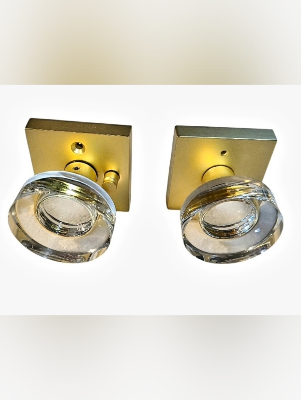 Satin Brass Luxury Crystal Passage Privacy Door Knobs